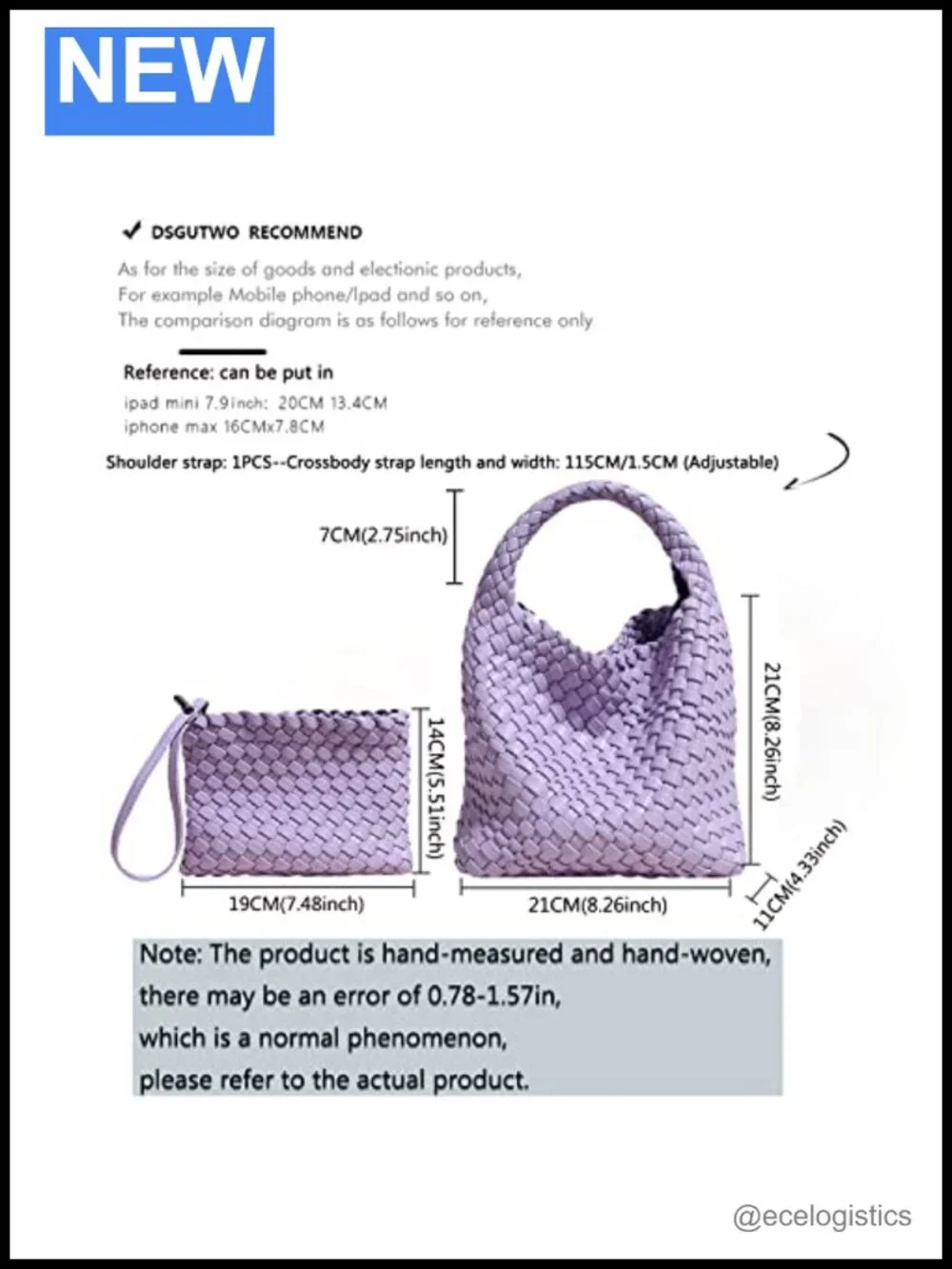 Vegan Leather Woven Hobo Bag Crossbody Shoulder Purse Clutch